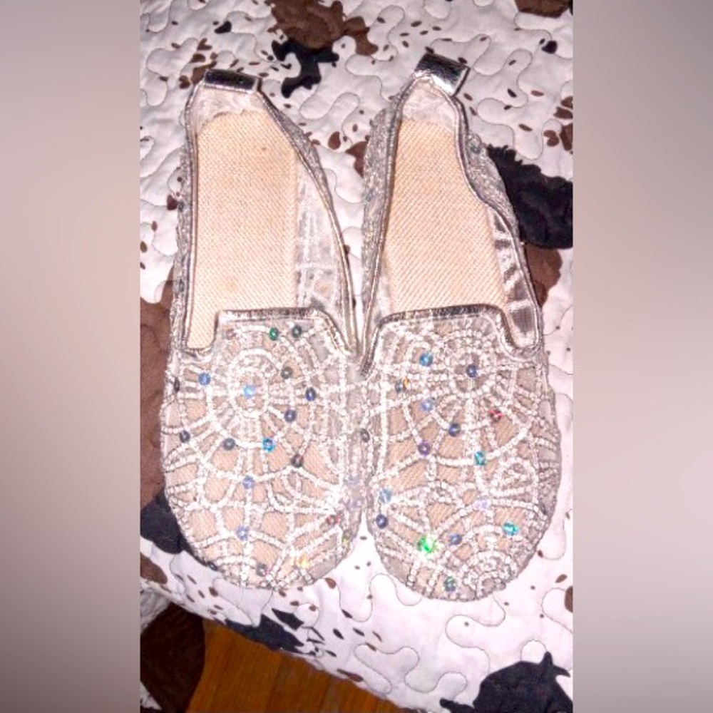 Shiny slip on shoes